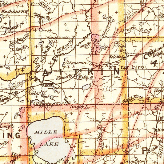 Vintage Map of Minnesota 1876 - Humble Apparel Co