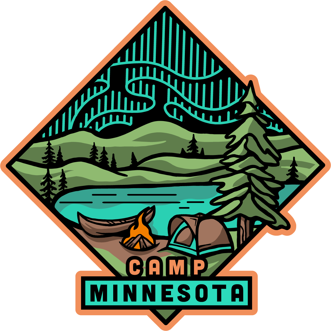 Camp Minnesota Sticker - Humble Apparel Co 