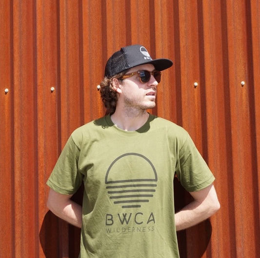 BWCA Sunset Wilderness T-Shirt - Olive - Humble Apparel Co 